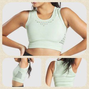 Gymshark Energy Seamless Crop Tank Top Light Green Small